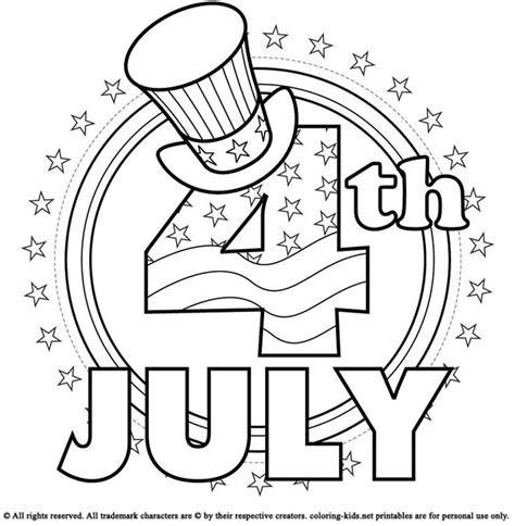 greeting card    july celebration coloring pages  kids