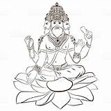 Brahma Hindu Folk sketch template