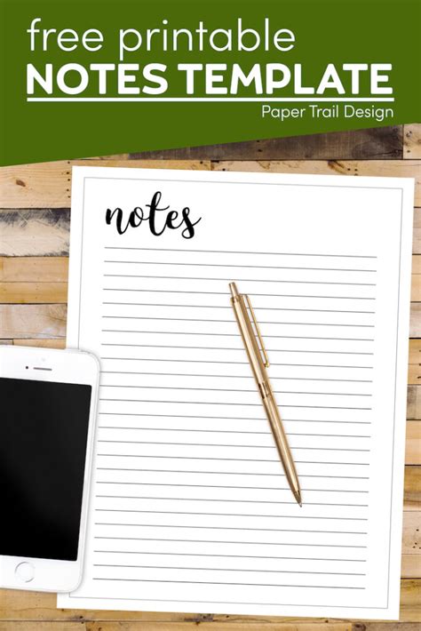 notes template printable