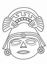 Aztec Mask Mayan Masks Azteca Supercoloring Masque Colorare Coloriage Aztecas Aztechi Mascaras Ausmalbilder Máscara Incas Ausmalbild Facili Imperio Pintar Oaxaca sketch template
