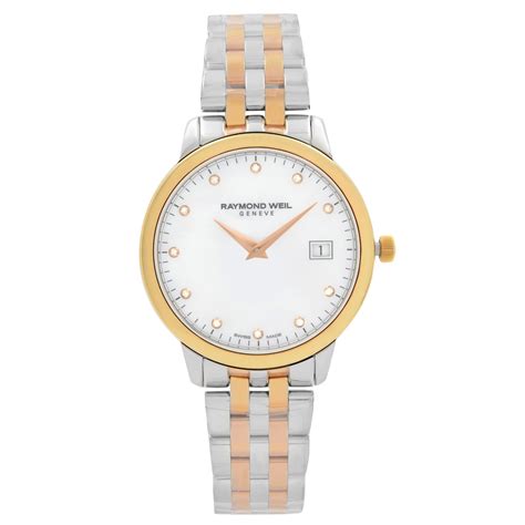 raymond weil toccata two tone steel white mop dial ladies watch 5988