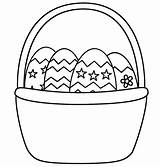 Easter Basket Coloring Egg Eggs Color Pages Clipart Bunny Printable Empty Preschool Clip Template Baskets Simple Sheet Worksheets Drawing Kids sketch template