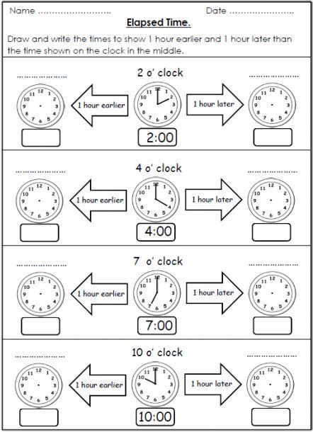elapsed time worksheet  answers