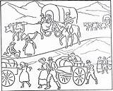 Coloring Pioneer Pages History Lds Wagon American Transportation Kids Pioneers Printable Mormon Oregon Color Trail Drawing Book Sheets Activities Texas sketch template