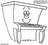 Piano Coloring Pages Cartoon Drawing Print Happy Comments Designlooter Getdrawings Gif sketch template
