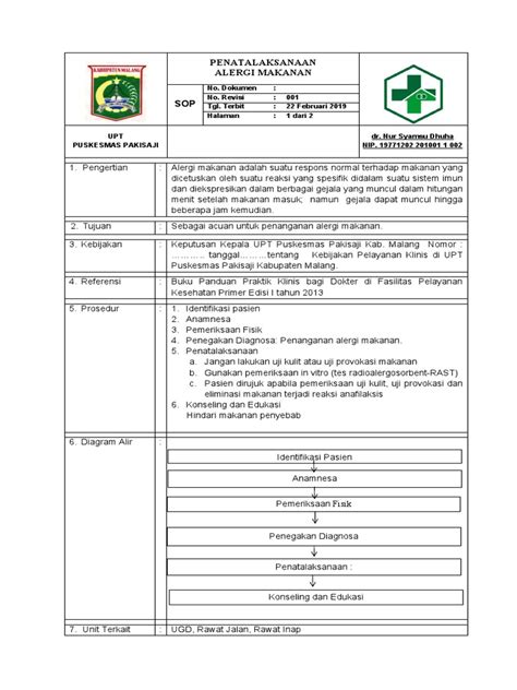 Sop Alergi Makanan Pdf