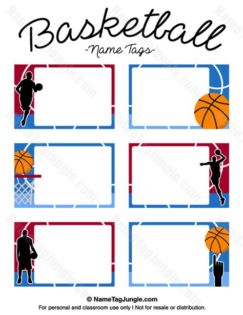 printable basketball  tags