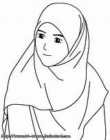 Muslim Drawing Hijab Girl Women Friends Getdrawings License Front sketch template
