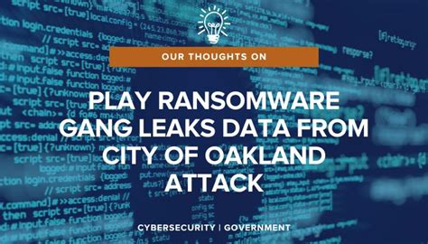 Stephen Bish On Linkedin Play Ransomware Gang Leaks Data From City Of