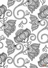 Pattern Coloring Lotus Pages Printable Template Adults Categories sketch template
