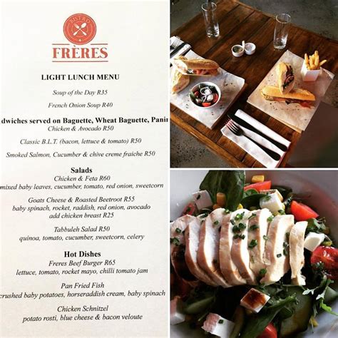 light lunch menu launches  freres bistro