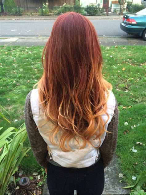 Copper Red Base With Blonde Ends Just Beautiful Hair