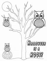 Halloween Coloring Printable Owl Hoot Drawing Pages Sheets Getdrawings sketch template