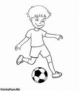 Coloring Soccer Boy Pages Ball Kicking Drawing Kids Boys Soccerball Color Print ציעה כדורגל דפי Drawings Girl לציעה להדפסה Popular sketch template