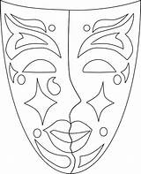 Masks Coloring Venetian Printable Pages sketch template