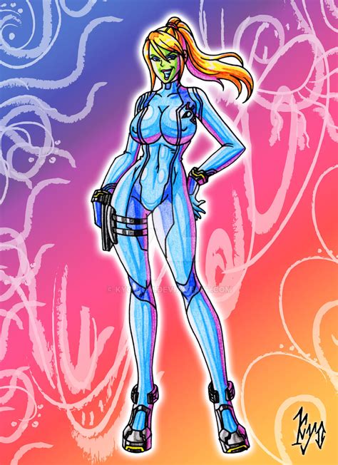zero suit samus in her smash bros outfit masked by kyo domesticfucker