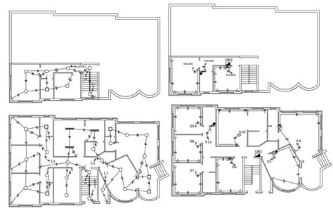 working drawing bungalow electrical floor plan dwg file cadbull