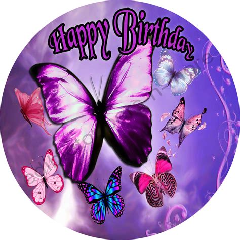 butterflies personalized edible print premium cake toppers frosting sh