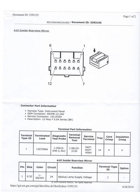 rear view mirror wiring pinout diagram gm