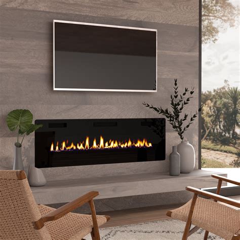 okada  electric fireplace insert  ultra thin wall mounted