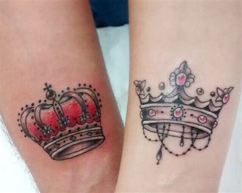 His And Hers Crown Tattoos King And Queen Tattoos For Daughters