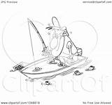 Drunk Boat Fishing Sinking Cartoon Man Toonaday Royalty Outline Illustration Rf Clip Clipart sketch template