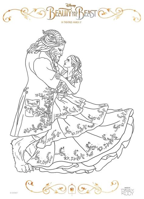 beauty   beast  coloring pages belle  beast