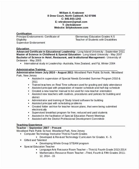 principal resume template   word  document   resume
