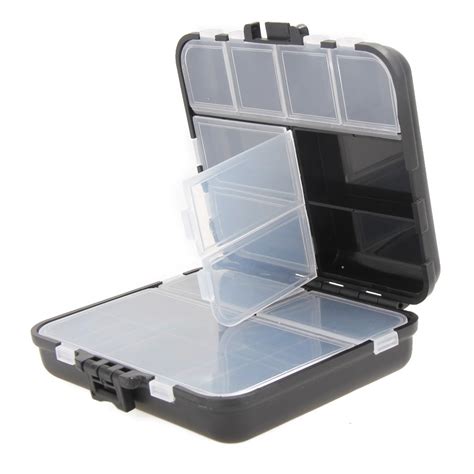 grids fly fishing box plastic storage case lure spoon hook bait tackle connector pesca
