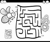 Labirinto Maze Colorear Abeja Laberinto Labirynt Labyrinthe Abelha Coloritura Kolorowanka Vetor Coloration Abeille Chemins Insectes Labyrinth sketch template