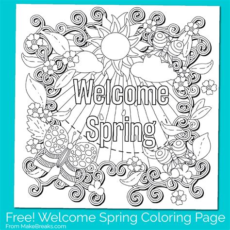printable  spring coloring page  breaks spring