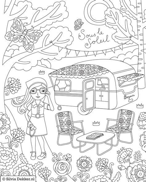pin  silvia dekker  silvia dekker illustration camping coloring