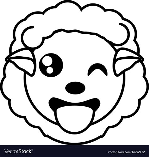 sheep face animal outline royalty  vector image
