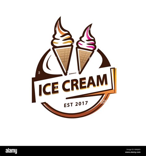 soft serve ice cream logo circular ice cream logo illustration design