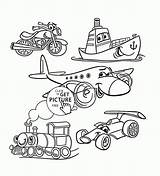 Coloring Transportation Pages Vehicles Toddlers Transport Cartoon Kids Printable Preschool Color Sheets Military Wuppsy Book Print Truck Tractor Ford Set sketch template
