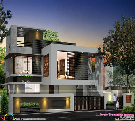 single floor turning   double floor home kerala home design  floor plans