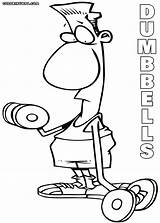 Dumbbell Getdrawings Drawing Coloring Pages sketch template
