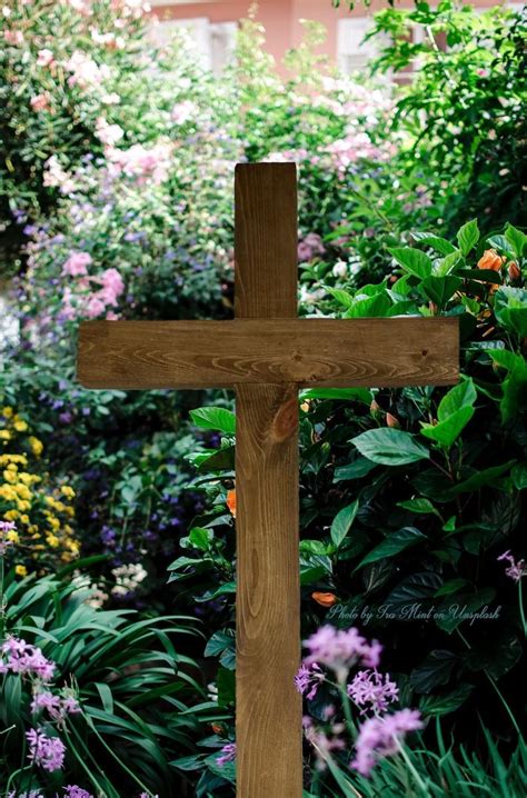 large garden cross cross wooden cross painted garden etsy wooden cross simple beauty green