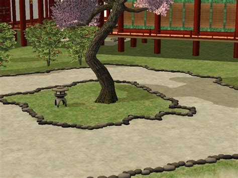 japanese style rocks fence rock fence garden ideas sims  sims