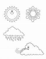 Weather Coloring Pages Kids Preschool Seasons Four Printable Drawing Stratus Kindergarten Colouring Clipart Cloud Color Worksheets Sheets Rain Colorir Para sketch template