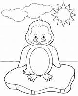 Coloring Winter Penguin Pages Ice Floe Topcoloringpages Animals Color Printable sketch template