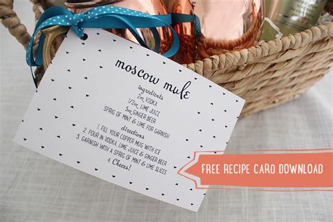 moscow mule gift basket  recipe card  tonality designs