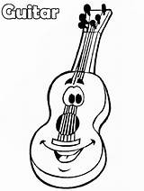 Coloring Pages Instruments Musical Library Clipart Animada Guitarra Colorear Para sketch template