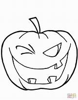 Pumpkin Halloween Coloring Pages Printable Winking Drawing Outline Clipart Pumpkins Color Cartoon Template Blank Kids Scythe Evil Getdrawings Supercoloring Ghost sketch template