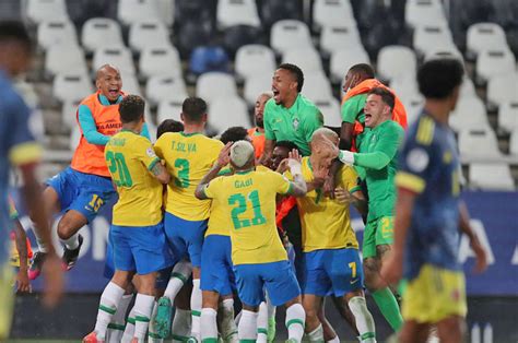 copa america brasil vence colombia por   gol polemico ouro verde mais