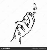 Cigarette Holding sketch template