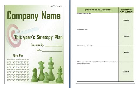 strategic plan template  words templates