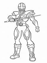 Coloring Pages Power Rangers Red Samurai Boys Cartoons Predator Officer Police sketch template