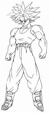 Trunks Coloring Pages Dragon Ball Super Saiyan Resolution sketch template