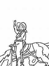 Coloring Cowgirl Pages Horses Girls Printable sketch template